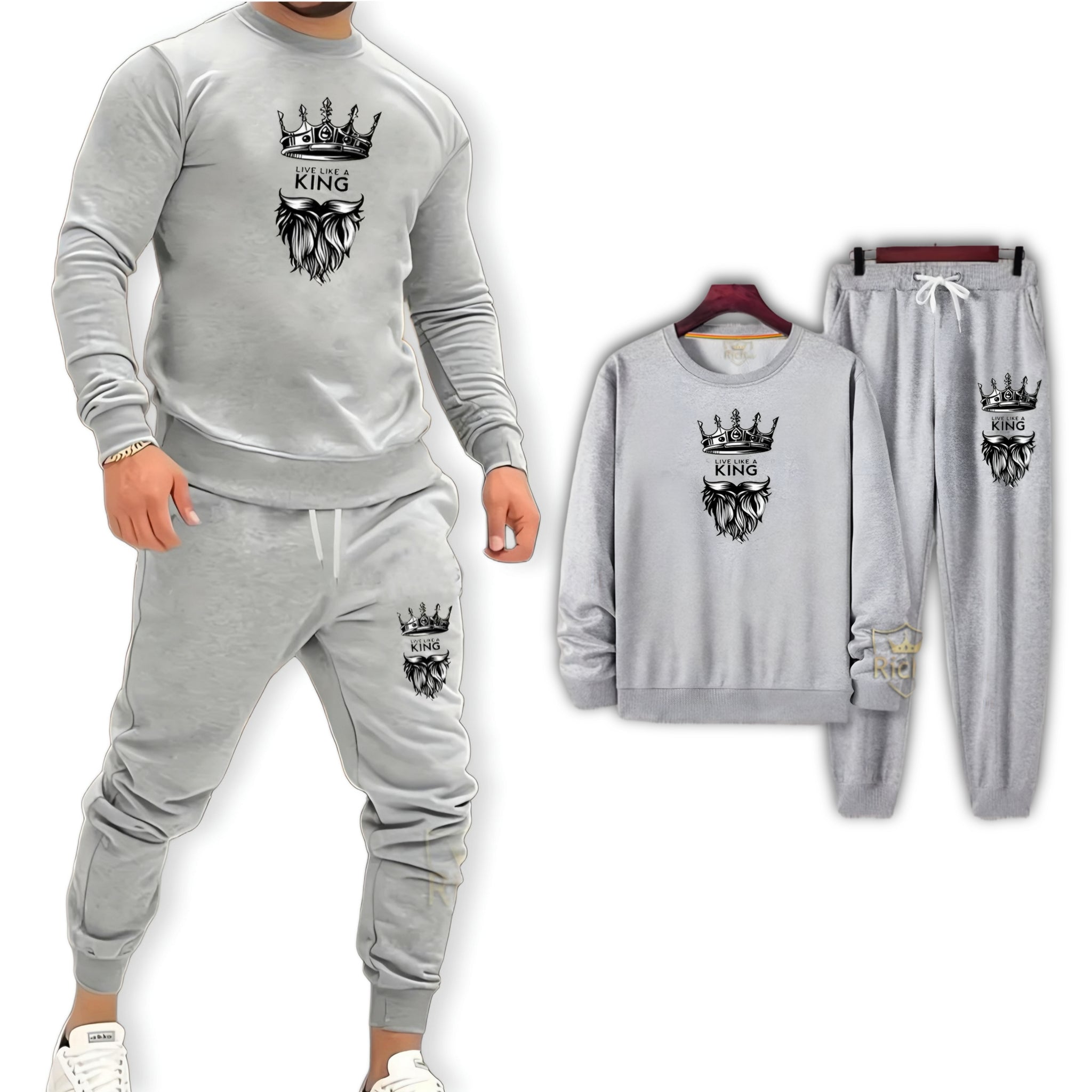 Premium Fabricone King Track Suit Silver