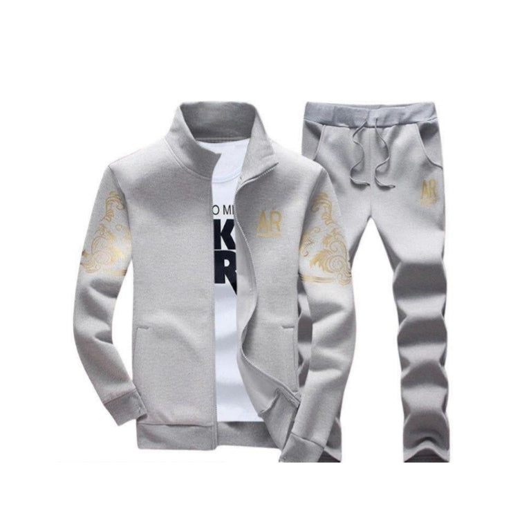 Fabricone 2 Pieces Zipper Track Suit AR Logo (Silver)